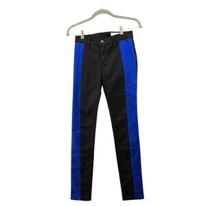 Rag & Bone Skinny Jeans Womens 25 Black Blue Colorblock Stretch Low Rise Stripe